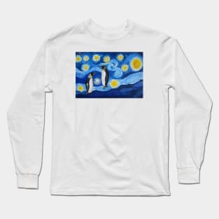 Royal Blue and Penguins Long Sleeve T-Shirt